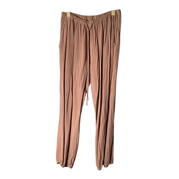 Anthro Saturday Sunday Mauve Linen Blend Jogger Pants Elastic Waist Women XS - Picture 2 of 9